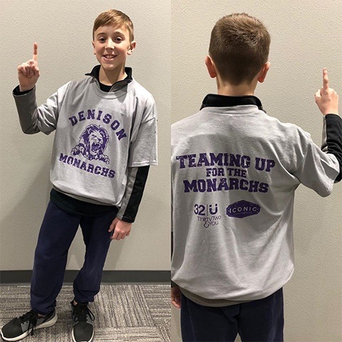 Child wearing Denison Monarch shirt