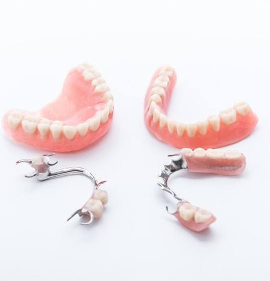 two full and partial dentures 