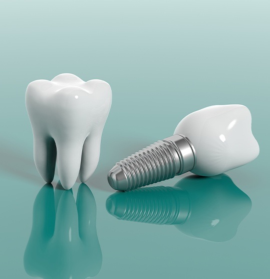 Animated tooth and implant supported dental crown