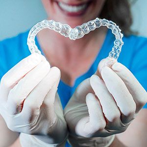 a closeup of Invisalign in Denison