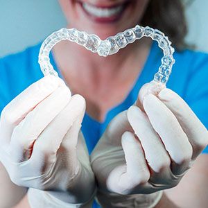 a closeup of Invisalign in Denison 