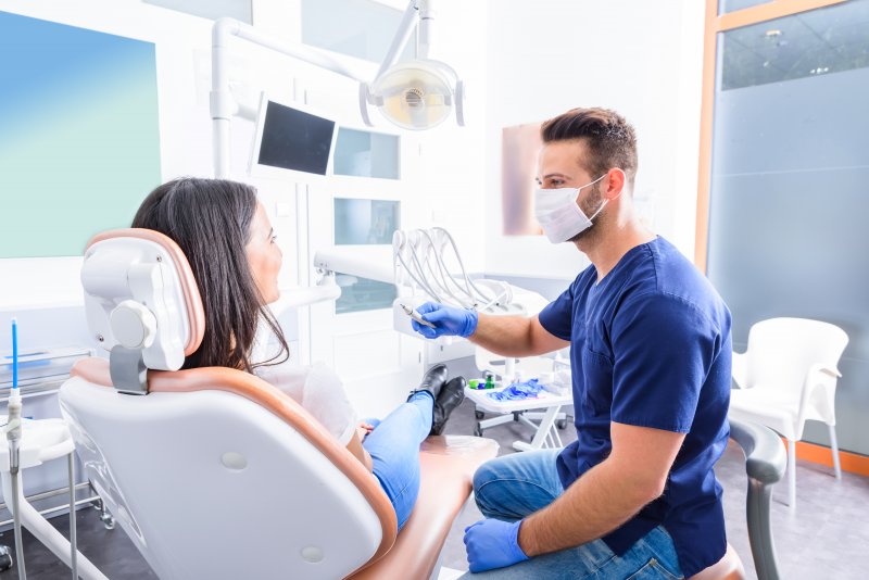 Woman at dental checkup in Denison